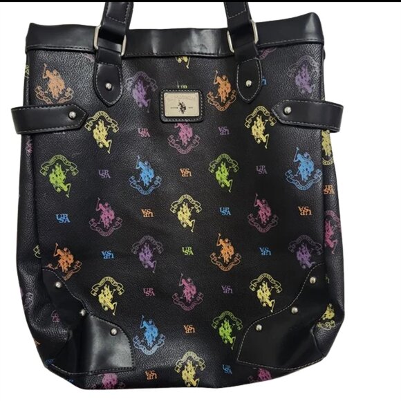 U.S. Polo Assn. Black Multicolor Shoulder Bag - Picture 1 of 10